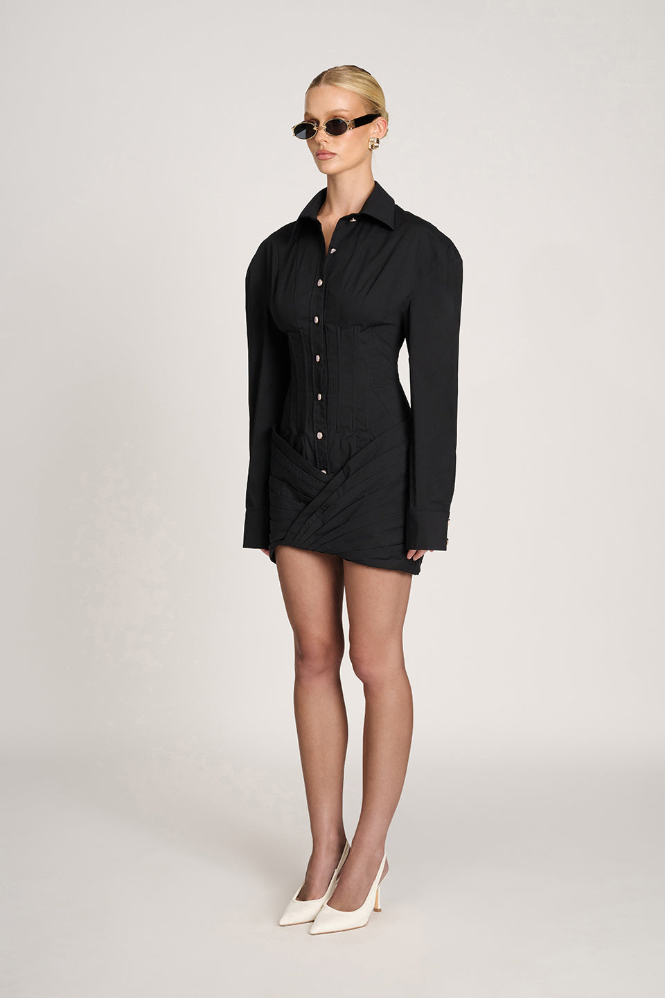 Cindy Shirt Dress | Black