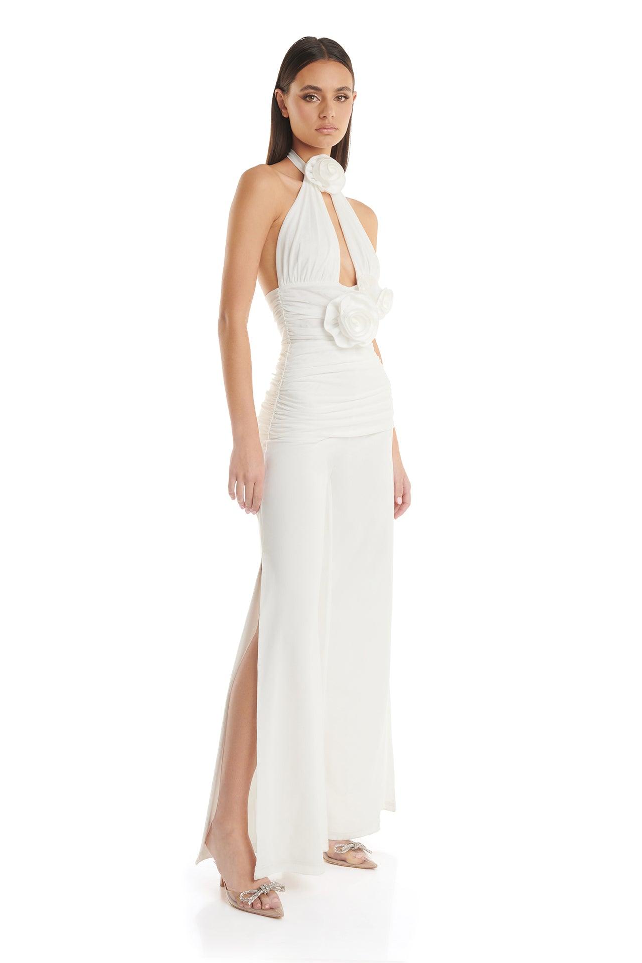 Leontina Pantsuit | White - ELIYA THE LABEL