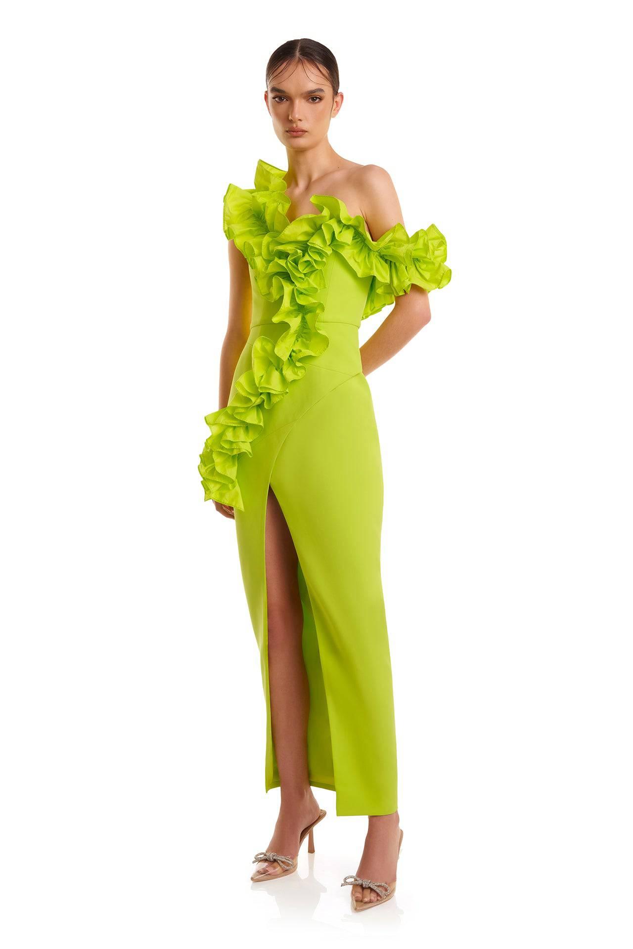 Rosanna Dress | Lime - ELIYA THE LABEL