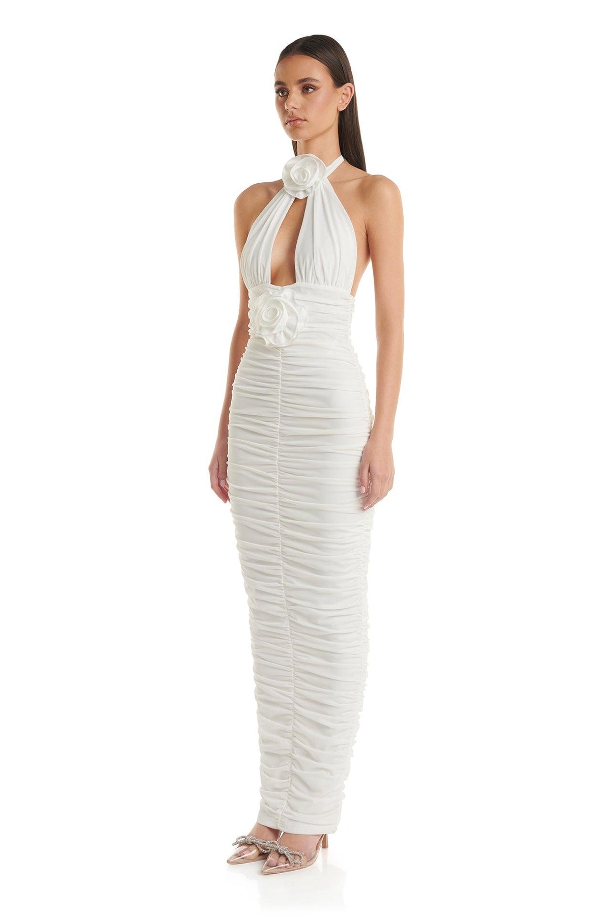 Alanna Dress, Feathered Floral Grass